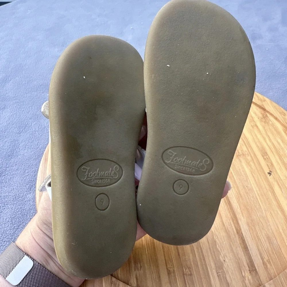 Footmates ECO-TIDE Leather Sandals Boys Size 9 White ES010 Adjustable Buckle